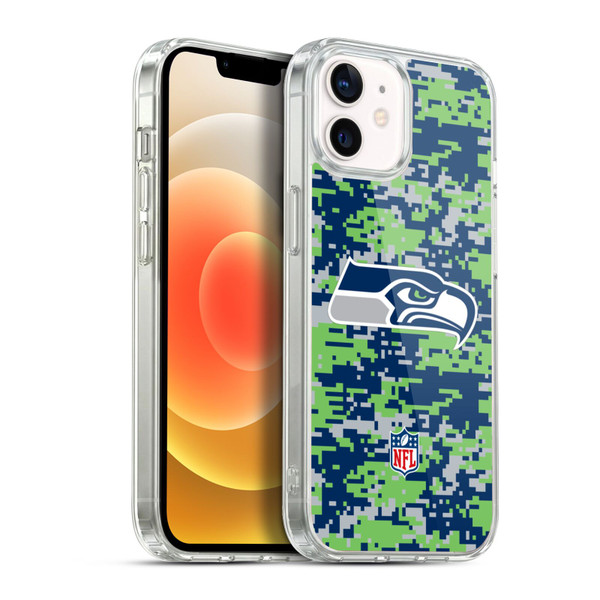NFL Seattle Seahawks Graphics Digital Camouflage Soft Gel Case for Apple iPhone 12 / iPhone 12 Pro & MagSafe