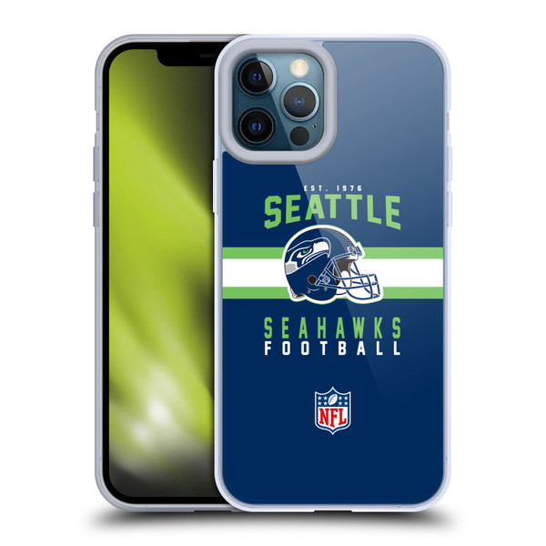 NFL Seattle Seahawks Graphics Helmet Typography Soft Gel Case for Apple iPhone 12 Pro Max