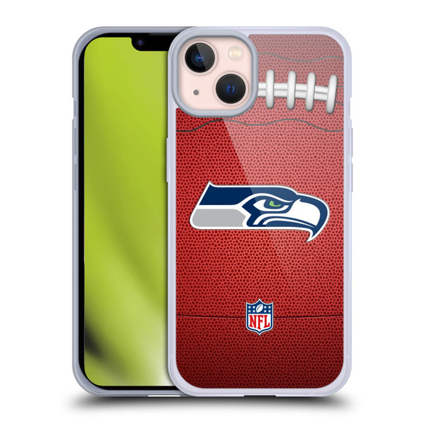 NFL Seattle Seahawks Graphics Football Soft Gel Case for Apple iPhone 13