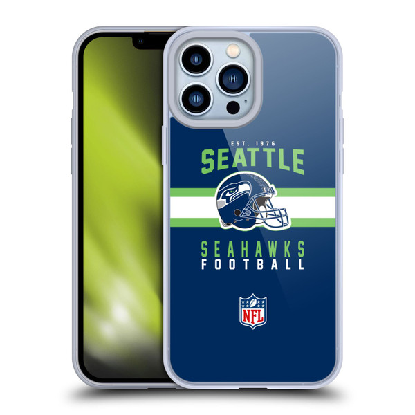 NFL Seattle Seahawks Graphics Helmet Typography Soft Gel Case for Apple iPhone 13 Pro Max