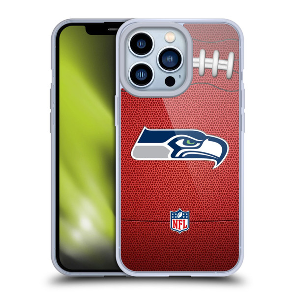 NFL Seattle Seahawks Graphics Football Soft Gel Case for Apple iPhone 13 Pro