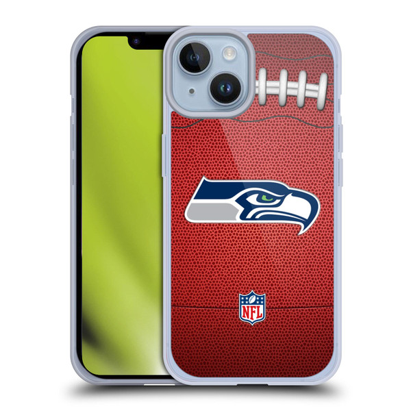 NFL Seattle Seahawks Graphics Football Soft Gel Case for Apple iPhone 14