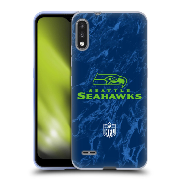 NFL Seattle Seahawks Graphics Coloured Marble Soft Gel Case for LG K22
