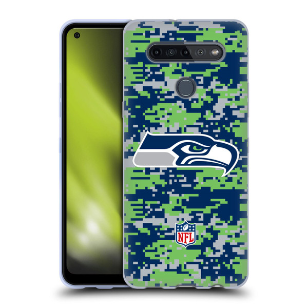 NFL Seattle Seahawks Graphics Digital Camouflage Soft Gel Case for LG K51S