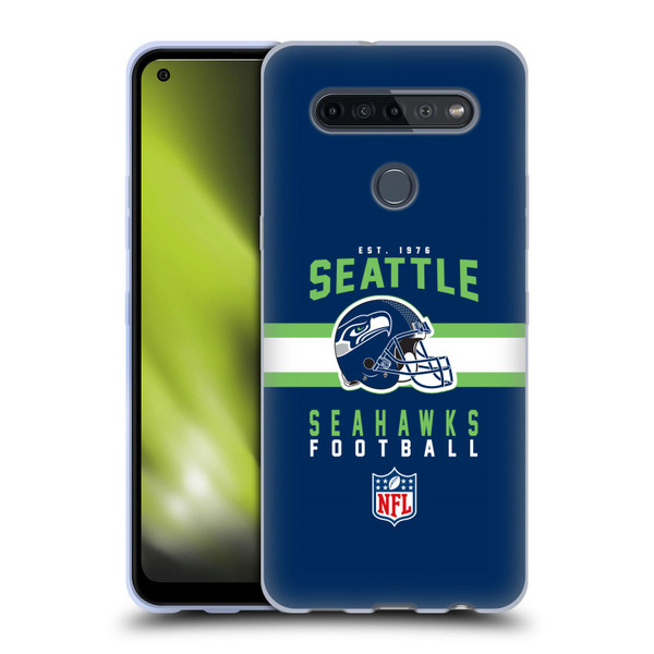 NFL Seattle Seahawks Graphics Helmet Typography Soft Gel Case for LG K51S