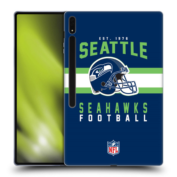 NFL Seattle Seahawks Graphics Helmet Typography Soft Gel Case for Samsung Galaxy Tab S8 Ultra