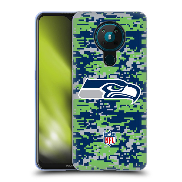 NFL Seattle Seahawks Graphics Digital Camouflage Soft Gel Case for Nokia 5.3