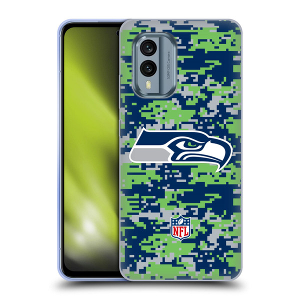 NFL Seattle Seahawks Graphics Digital Camouflage Soft Gel Case for Nokia X30