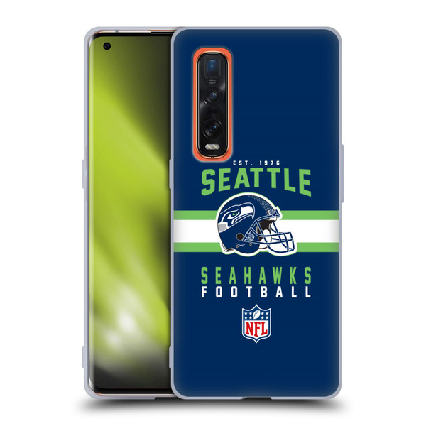 NFL Seattle Seahawks Graphics Helmet Typography Soft Gel Case for OPPO Find X2 Pro 5G