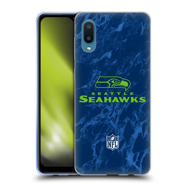 NFL Seattle Seahawks Graphics Coloured Marble Soft Gel Case for Samsung Galaxy A02/M02 (2021)