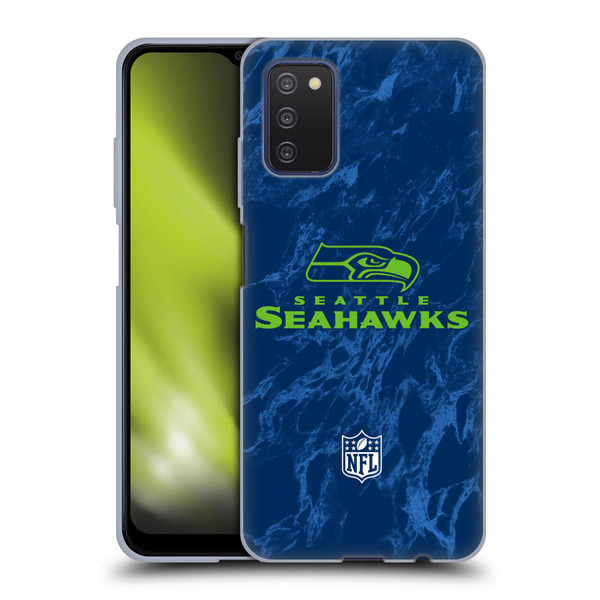 NFL Seattle Seahawks Graphics Coloured Marble Soft Gel Case for Samsung Galaxy A03s (2021)