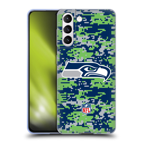 NFL Seattle Seahawks Graphics Digital Camouflage Soft Gel Case for Samsung Galaxy S21 5G