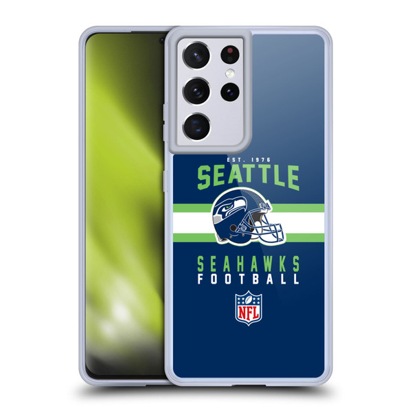 NFL Seattle Seahawks Graphics Helmet Typography Soft Gel Case for Samsung Galaxy S21 Ultra 5G
