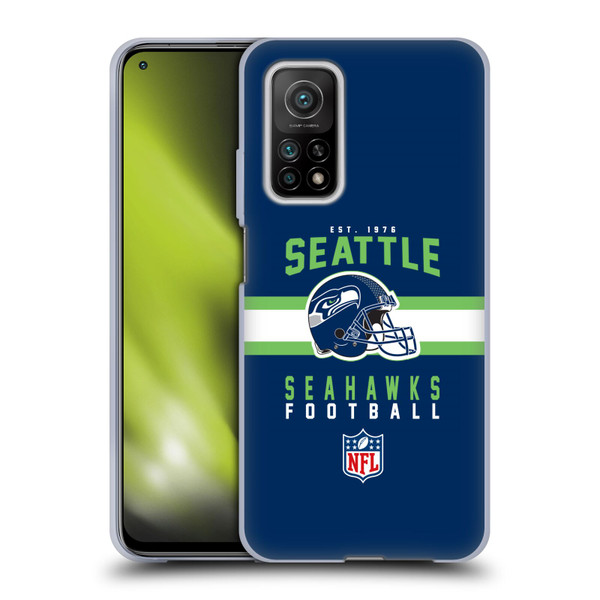 NFL Seattle Seahawks Graphics Helmet Typography Soft Gel Case for Xiaomi Mi 10T 5G