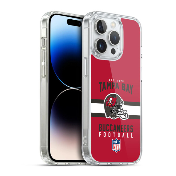 NFL Tampa Bay Buccaneers Graphics Helmet Typography Soft Gel Case for Apple iPhone 14 Pro & MagSafe