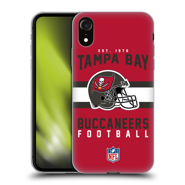 NFL Tampa Bay Buccaneers Graphics Helmet Typography Soft Gel Case for Apple iPhone XR