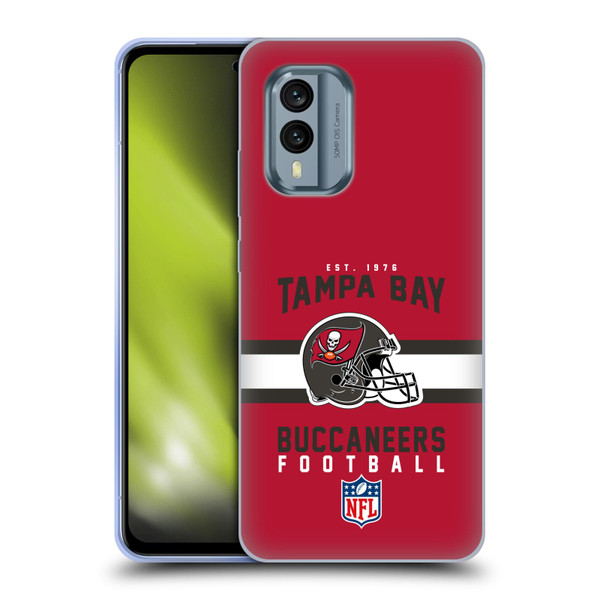 NFL Tampa Bay Buccaneers Graphics Helmet Typography Soft Gel Case for Nokia X30