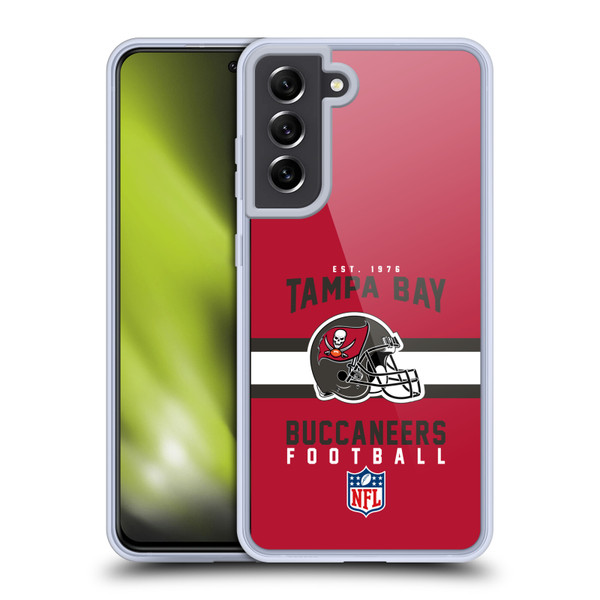 NFL Tampa Bay Buccaneers Graphics Helmet Typography Soft Gel Case for Samsung Galaxy S21 FE 5G