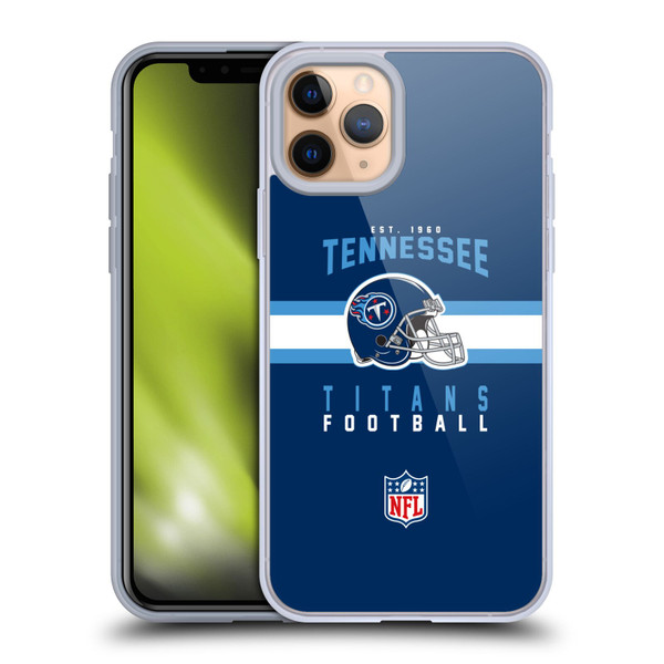 NFL Tennessee Titans Graphics Helmet Typography Soft Gel Case for Apple iPhone 11 Pro