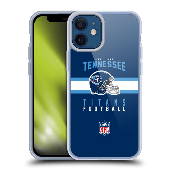 NFL Tennessee Titans Graphics Helmet Typography Soft Gel Case for Apple iPhone 12 Mini