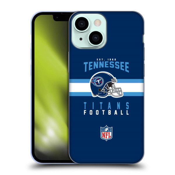 NFL Tennessee Titans Graphics Helmet Typography Soft Gel Case for Apple iPhone 13 Mini