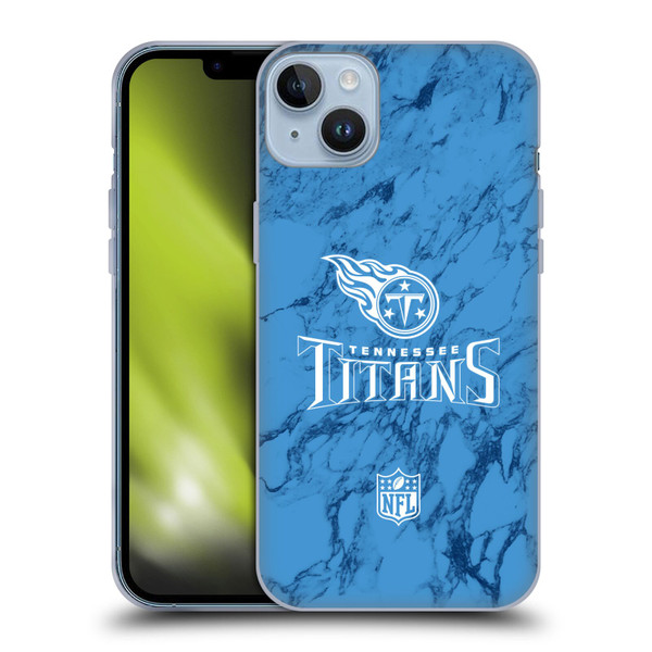 NFL Tennessee Titans Graphics Coloured Marble Soft Gel Case for Apple iPhone 14 Plus