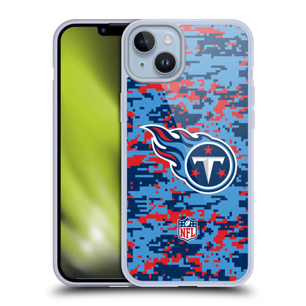 NFL Tennessee Titans Graphics Digital Camouflage Soft Gel Case for Apple iPhone 14 Plus