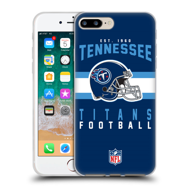 NFL Tennessee Titans Graphics Helmet Typography Soft Gel Case for Apple iPhone 7 Plus / iPhone 8 Plus