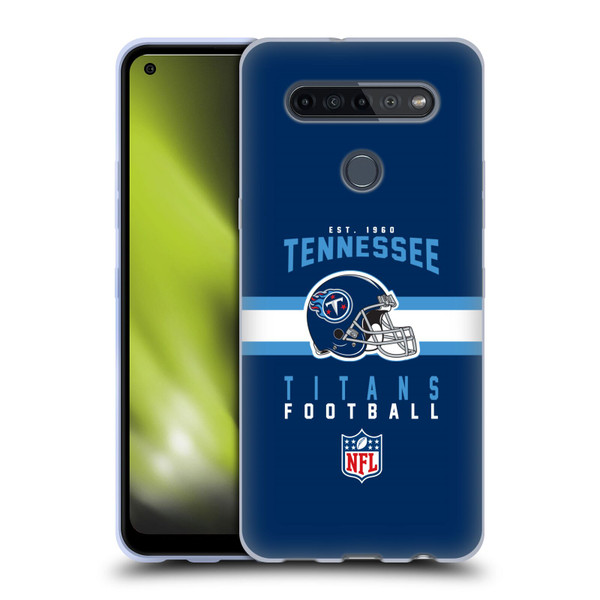 NFL Tennessee Titans Graphics Helmet Typography Soft Gel Case for LG K51S