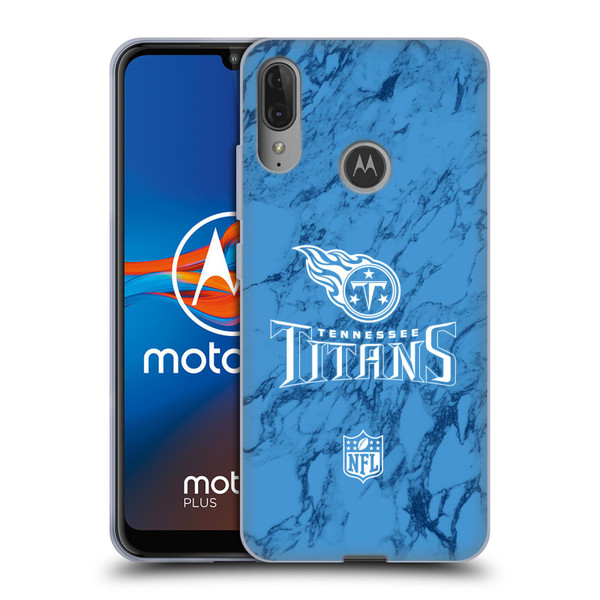 NFL Tennessee Titans Graphics Coloured Marble Soft Gel Case for Motorola Moto E6 Plus