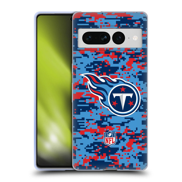 NFL Tennessee Titans Graphics Digital Camouflage Soft Gel Case for Google Pixel 7 Pro