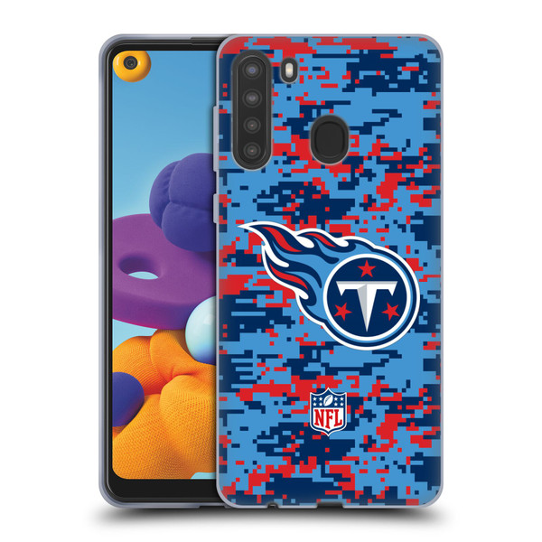 NFL Tennessee Titans Graphics Digital Camouflage Soft Gel Case for Samsung Galaxy A21 (2020)