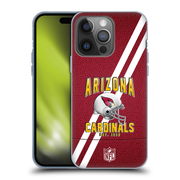 NFL Arizona Cardinals Logo Art Football Stripes Soft Gel Case for Apple iPhone 14 Pro