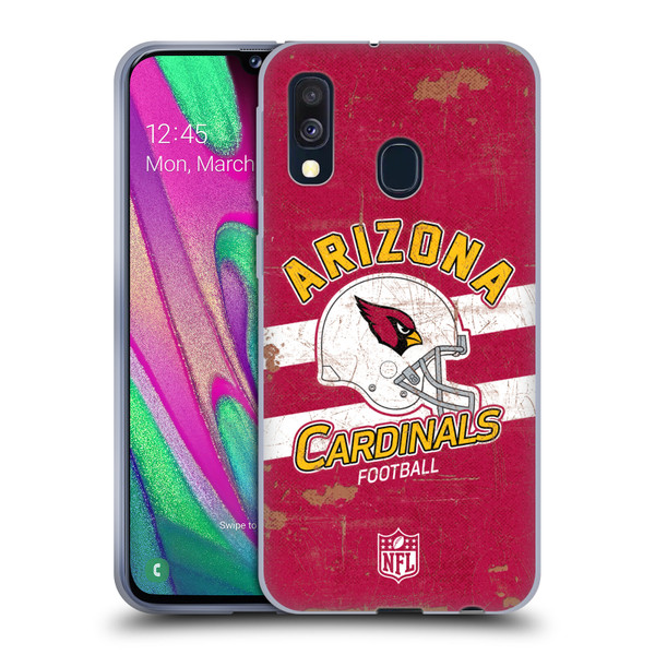 NFL Arizona Cardinals Logo Art Helmet Distressed Soft Gel Case for Samsung Galaxy A40 (2019)