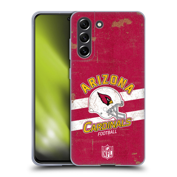 NFL Arizona Cardinals Logo Art Helmet Distressed Soft Gel Case for Samsung Galaxy S21 FE 5G