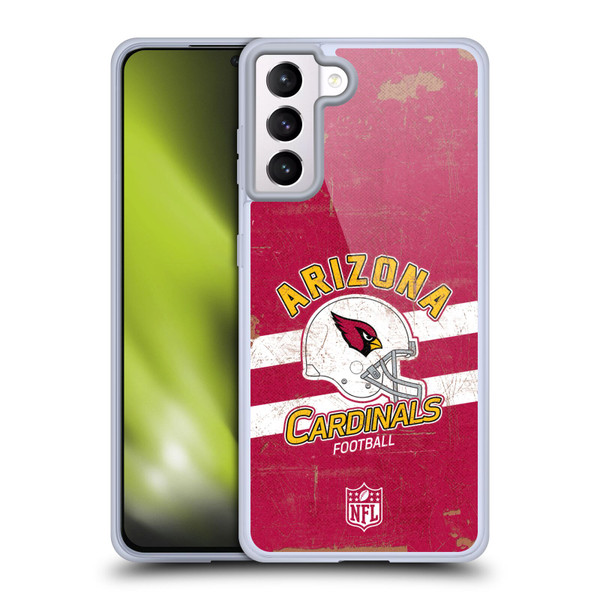 NFL Arizona Cardinals Logo Art Helmet Distressed Soft Gel Case for Samsung Galaxy S21+ 5G