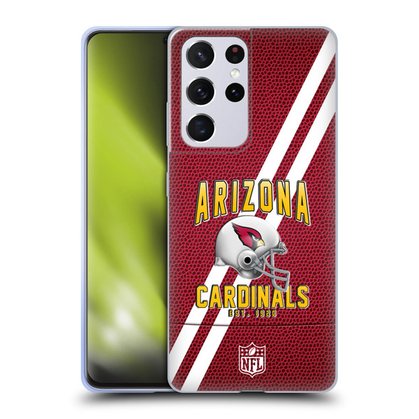 NFL Arizona Cardinals Logo Art Football Stripes Soft Gel Case for Samsung Galaxy S21 Ultra 5G