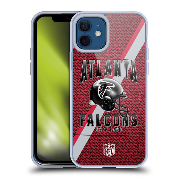 NFL Atlanta Falcons Logo Art Football Stripes Soft Gel Case for Apple iPhone 12 / iPhone 12 Pro