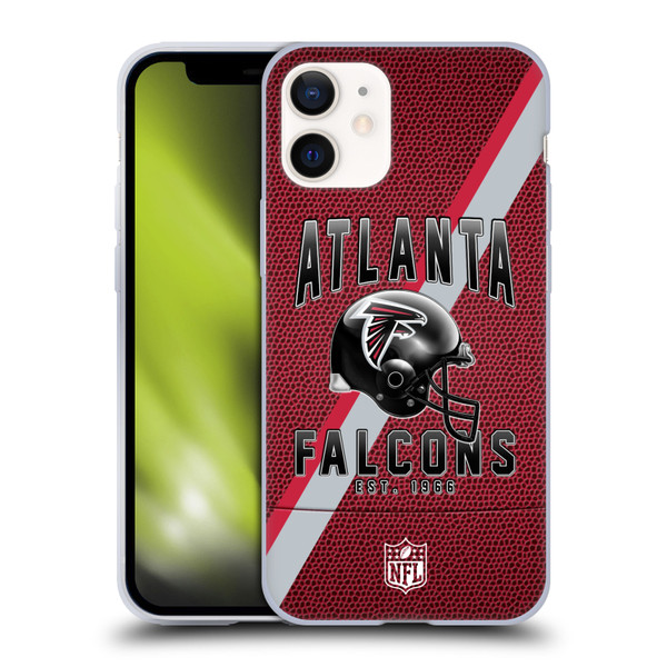 NFL Atlanta Falcons Logo Art Football Stripes Soft Gel Case for Apple iPhone 12 Mini
