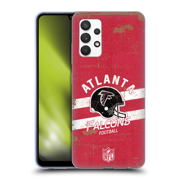 NFL Atlanta Falcons Logo Art Helmet Distressed Soft Gel Case for Samsung Galaxy A32 (2021)