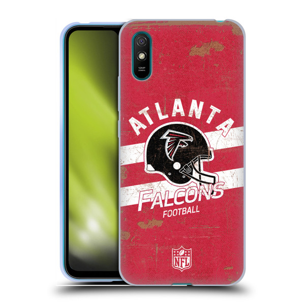 NFL Atlanta Falcons Logo Art Helmet Distressed Soft Gel Case for Xiaomi Redmi 9A / Redmi 9AT