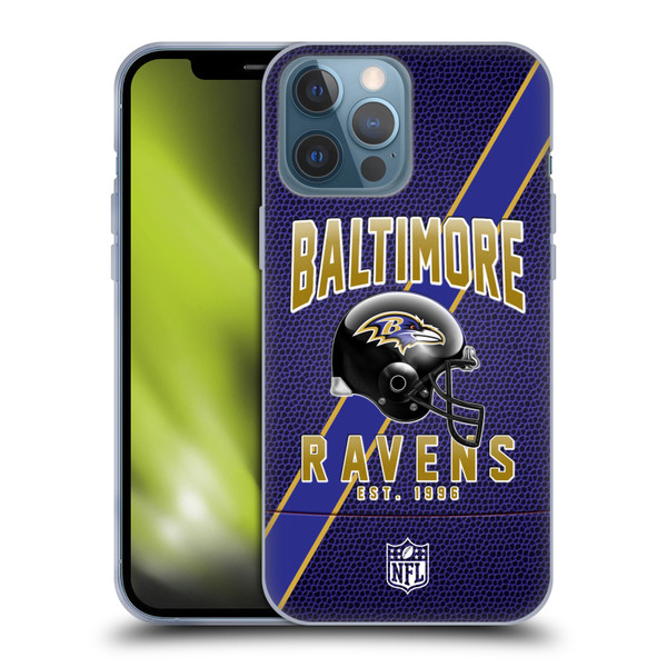 NFL Baltimore Ravens Logo Art Football Stripes Soft Gel Case for Apple iPhone 13 Pro Max