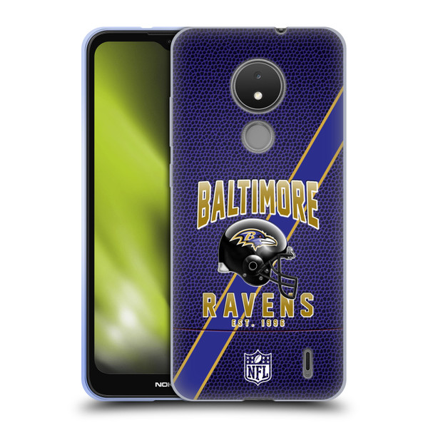 NFL Baltimore Ravens Logo Art Football Stripes Soft Gel Case for Nokia C21