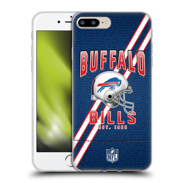 NFL Buffalo Bills Logo Art Football Stripes Soft Gel Case for Apple iPhone 7 Plus / iPhone 8 Plus