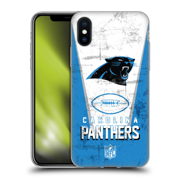 NFL Carolina Panthers Logo Art Banner Soft Gel Case for Apple iPhone X / iPhone XS