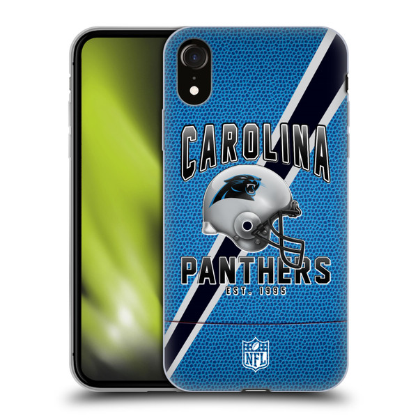 NFL Carolina Panthers Logo Art Football Stripes Soft Gel Case for Apple iPhone XR