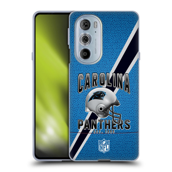 NFL Carolina Panthers Logo Art Football Stripes Soft Gel Case for Motorola Edge X30