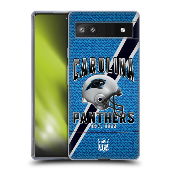 NFL Carolina Panthers Logo Art Football Stripes Soft Gel Case for Google Pixel 6a