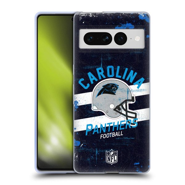 NFL Carolina Panthers Logo Art Helmet Distressed Soft Gel Case for Google Pixel 7 Pro