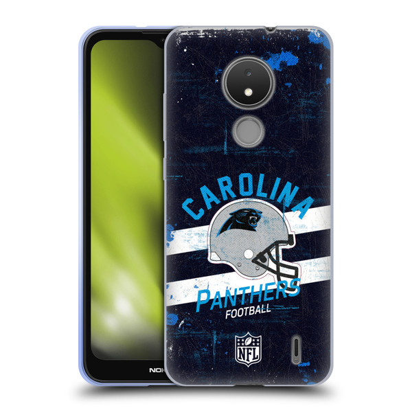 NFL Carolina Panthers Logo Art Helmet Distressed Soft Gel Case for Nokia C21